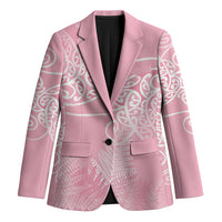Aotearoa Maori Koru Curves Blazer Silver Ferns - Rose Pink