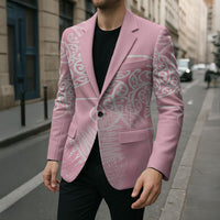 Aotearoa Maori Koru Curves Blazer Silver Ferns - Rose Pink