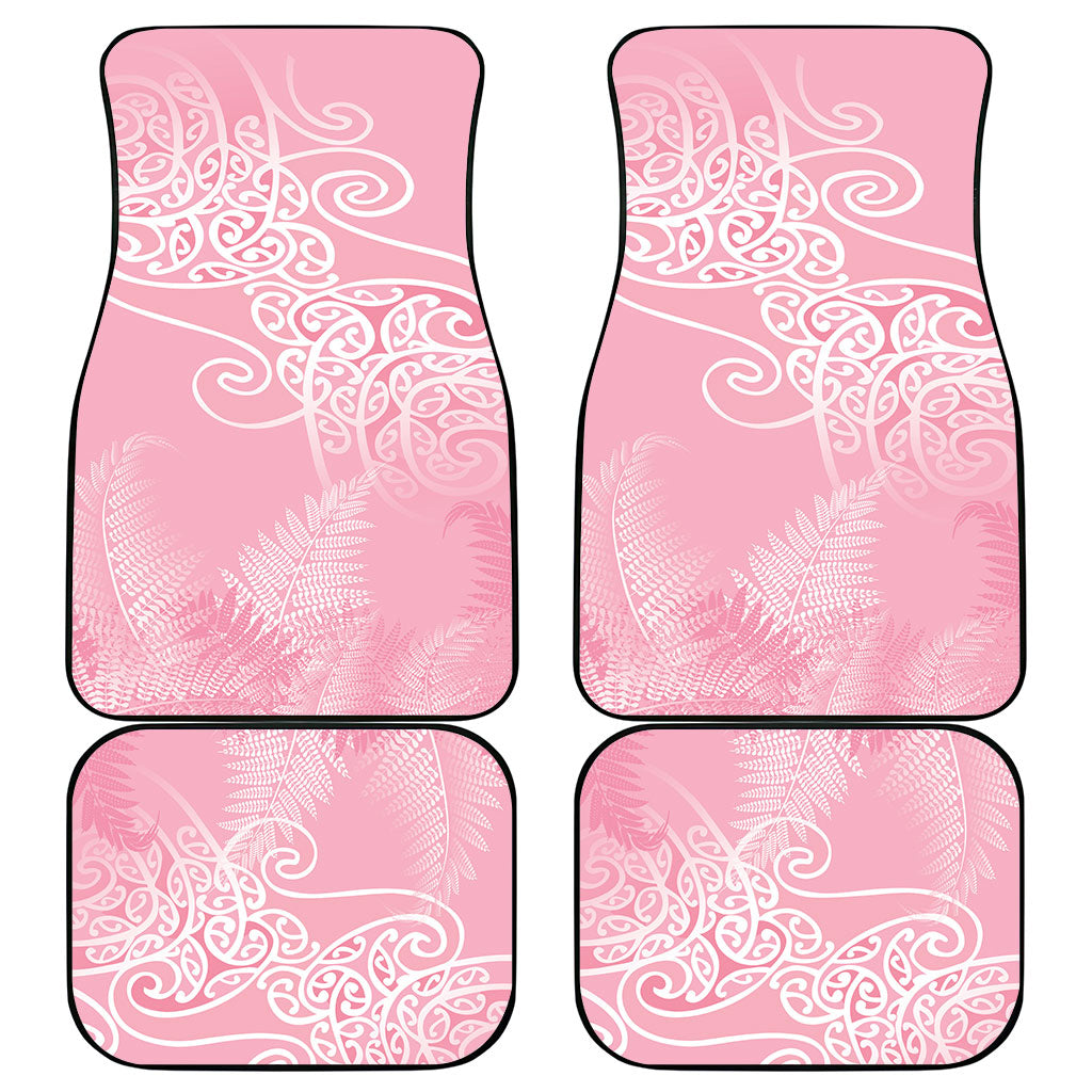 Aotearoa Maori Koru Curves Car Mats Silver Ferns - Rose Pink