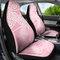 Aotearoa Maori Koru Curves Car Seat Cover Silver Ferns - Rose Pink
