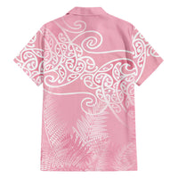 Aotearoa Maori Koru Curves Family Matching Summer Maxi Dress and Hawaiian Shirt Silver Ferns - Rose Pink LT7 - Polynesian Pride