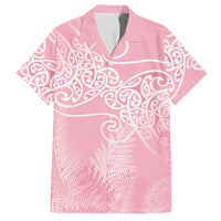 Aotearoa Maori Koru Curves Hawaiian Shirt Silver Ferns - Rose Pink LT7 Pink - Polynesian Pride