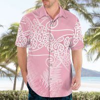 Aotearoa Maori Koru Curves Hawaiian Shirt Silver Ferns - Rose Pink LT7 - Polynesian Pride