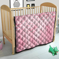 Aotearoa Maori Koru Curves Quilt Silver Ferns - Rose Pink