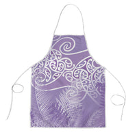 Aotearoa Maori Koru Curves Apron Silver Ferns - Amethyst
