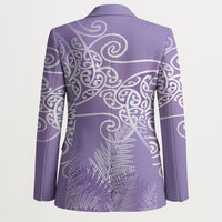 Aotearoa Maori Koru Curves Blazer Silver Ferns - Amethyst