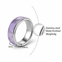 Aotearoa Maori Koru Curves Classic Ring Silver Ferns - Amethyst LT7 - Polynesian Pride