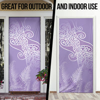 Aotearoa Maori Koru Curves Door Cover Silver Ferns - Amethyst