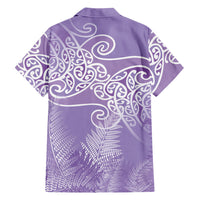 Aotearoa Maori Koru Curves Family Matching Mermaid Dress and Hawaiian Shirt Silver Ferns - Amethyst