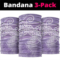 Aotearoa Maori Koru Curves Neck Gaiter Silver Ferns - Amethyst