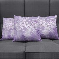 Aotearoa Maori Koru Curves Pillow Cover Silver Ferns - Amethyst