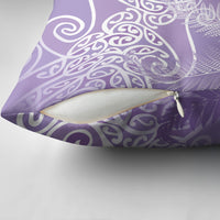 Aotearoa Maori Koru Curves Pillow Cover Silver Ferns - Amethyst