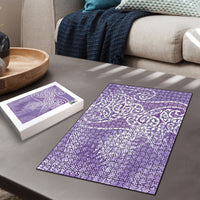 Aotearoa Maori Koru Curves Puzzle Silver Ferns - Amethyst