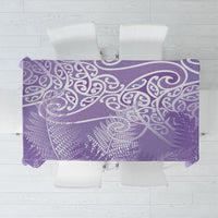 Aotearoa Maori Koru Curves Tablecloth Silver Ferns - Amethyst