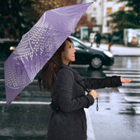 Aotearoa Maori Koru Curves Umbrella Silver Ferns - Amethyst