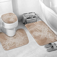 Aotearoa Maori Koru Curves Bathroom Set Silver Ferns - Mocha