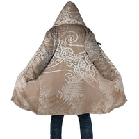 Aotearoa Maori Koru Curves Cloak Silver Ferns - Mocha