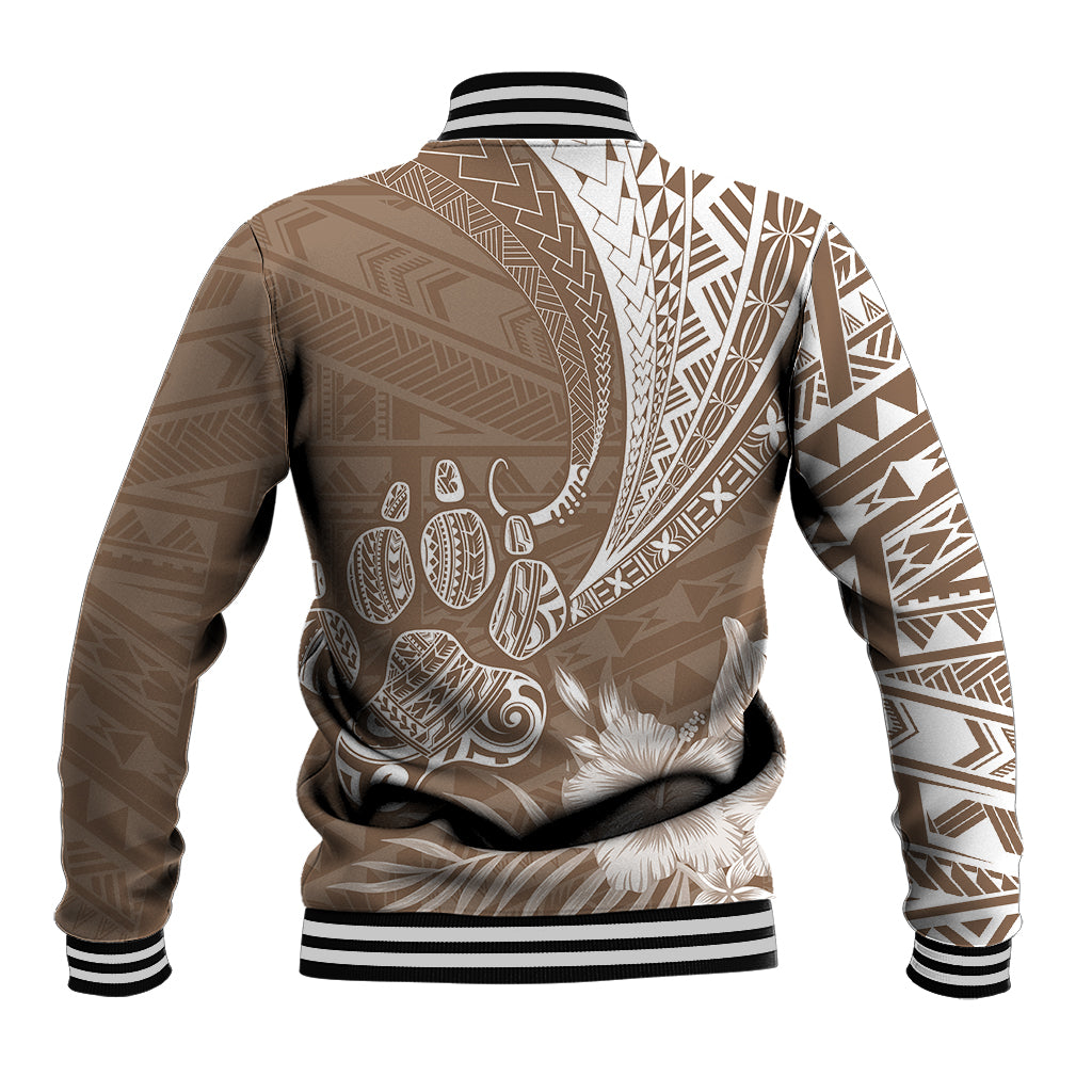 Personalised Polynesian Pacific Bulldog Baseball Jacket With Brown Hawaii Tribal Tattoo Patterns LT7 - Polynesian Pride