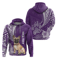 Custom Polynesian Pacific Bulldog Hoodie With Violet Hawaii Tribal Tattoo Patterns LT7 - Polynesian Pride