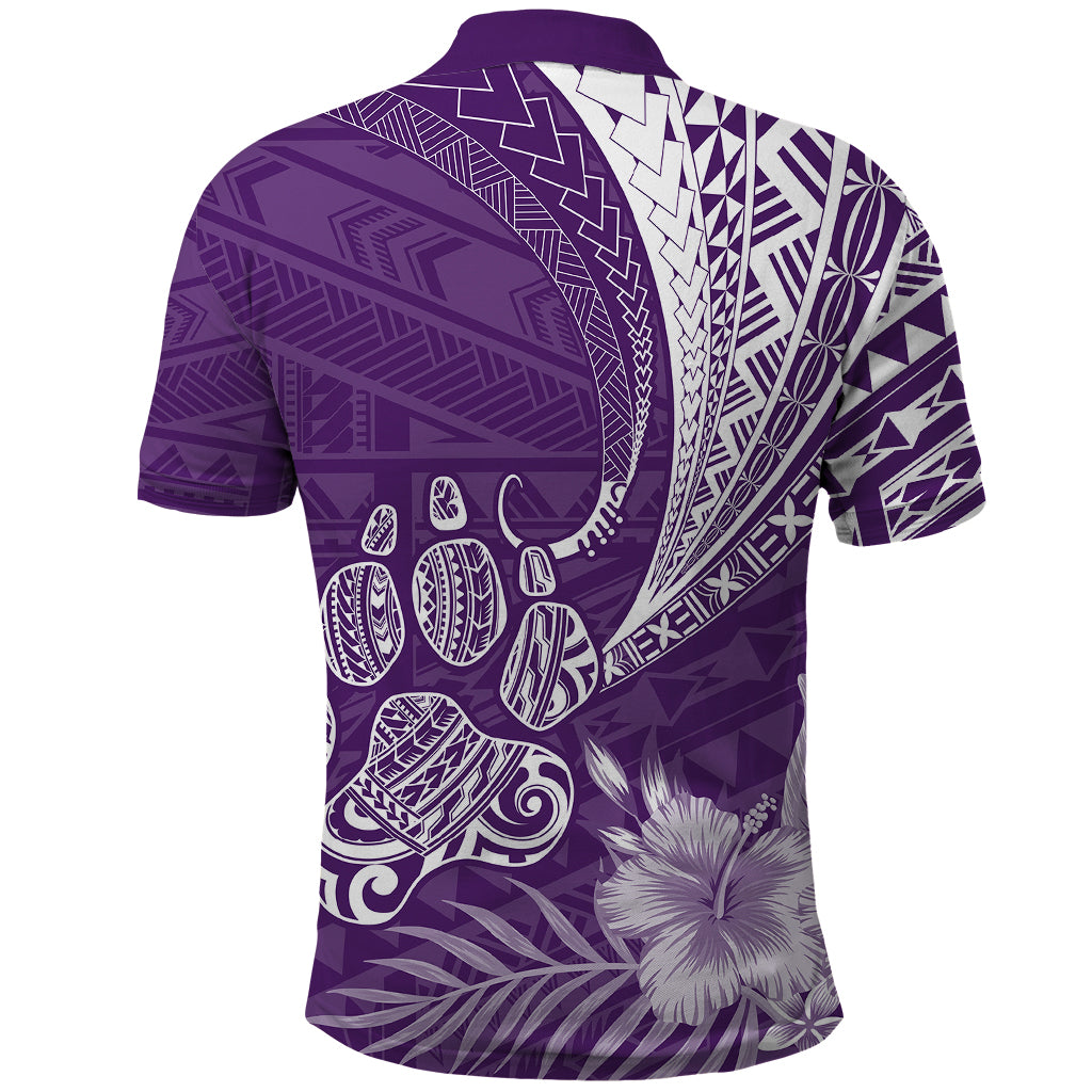 Custom Polynesian Pacific Bulldog Polo Shirt With Violet Hawaii Tribal Tattoo Patterns LT7 - Polynesian Pride