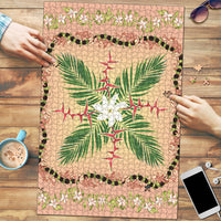 Hawaii Quilt Inspired Collection Aloha Flowers Puzzle Maile - Kukui Nut Lei LT7 Coral Pink - Polynesian Pride