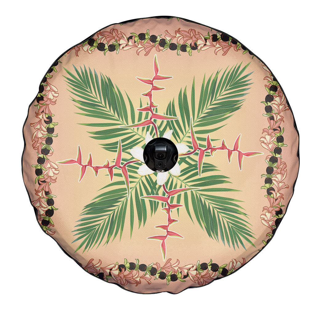 Hawaii Quilt Inspired Collection Aloha Flowers Spare Tire Cover Maile - Kukui Nut Lei LT7 - Polynesian Pride