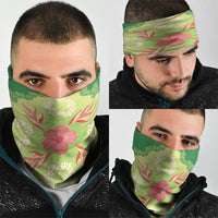 Hawaii Quilt Inspired Collection Aloha Flowers Neck Gaiter Plumeria - Ti Leaf Lei