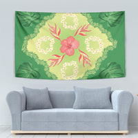 Hawaii Quilt Inspired Collection Aloha Flowers Tapestry Plumeria - Ti Leaf Lei LT7 - Polynesian Pride
