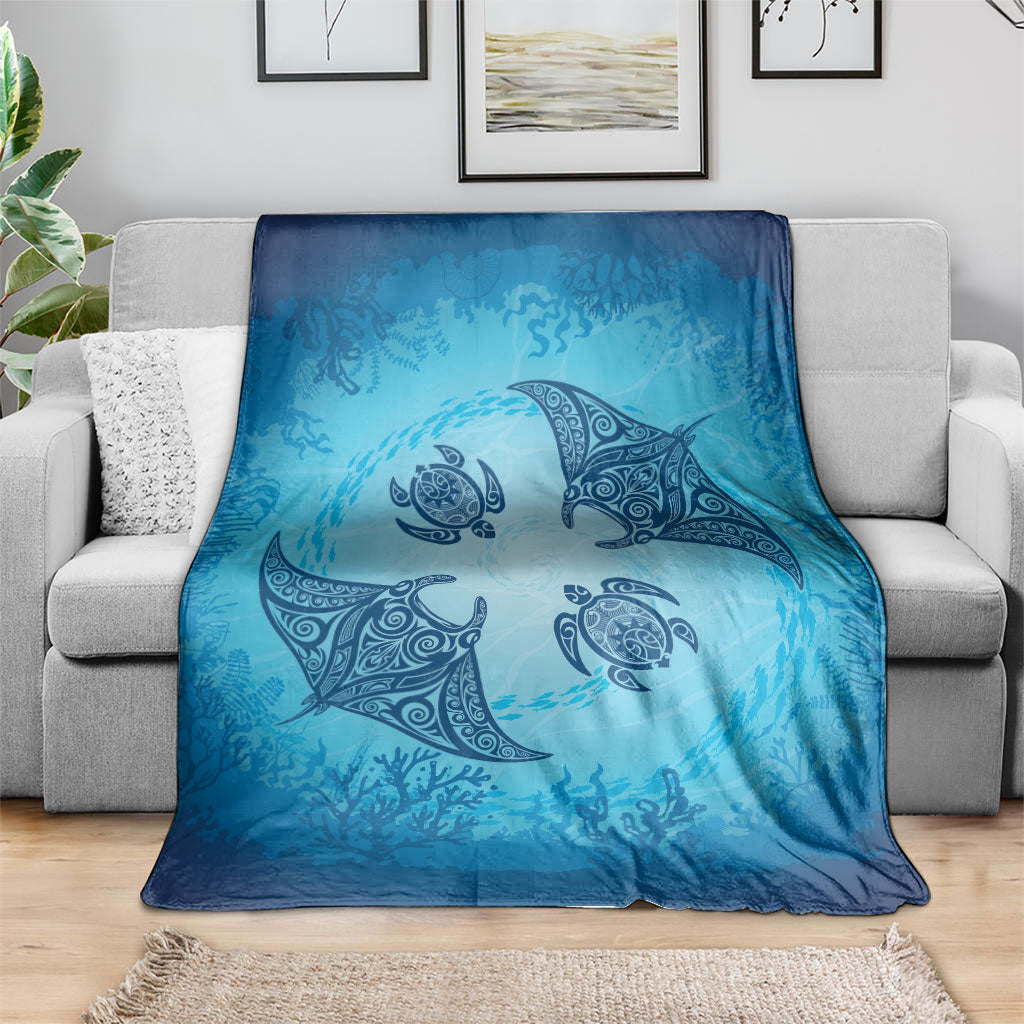 Hawaii Quilt Inspired Collection Aloha Sea Blanket Manta Ray and Turtles LT7 - Polynesian Pride