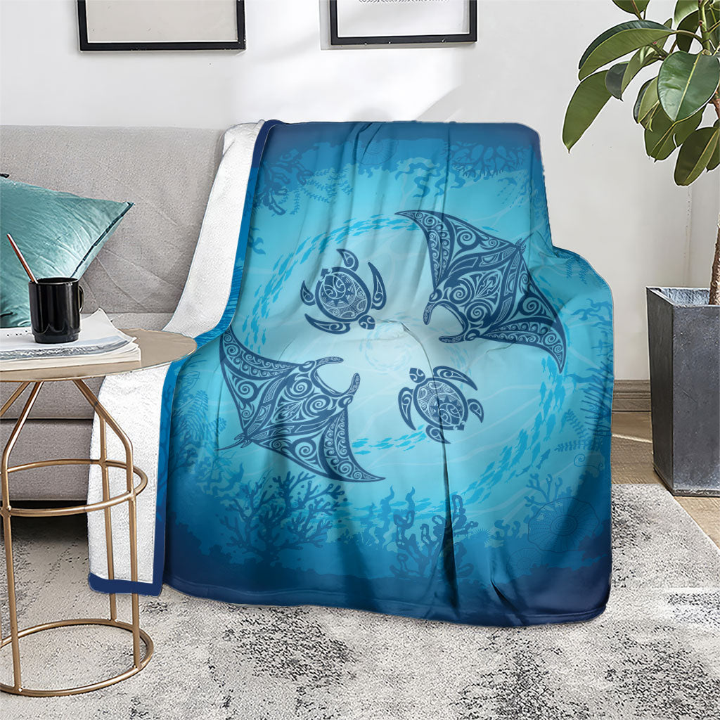 Hawaii Quilt Inspired Collection Aloha Sea Blanket Manta Ray and Turtles LT7 - Polynesian Pride