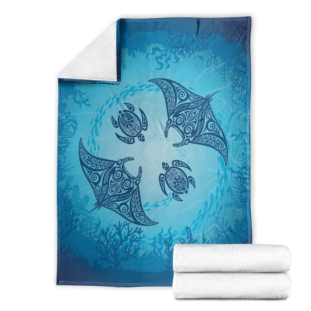 Hawaii Quilt Inspired Collection Aloha Sea Blanket Manta Ray and Turtles LT7 - Polynesian Pride