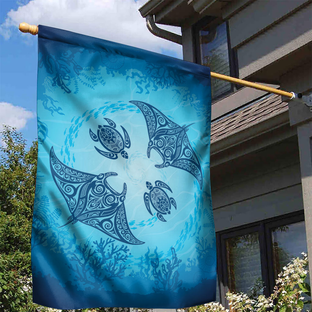 Hawaii Quilt Inspired Collection Aloha Sea Garden Flag Manta Ray and Turtles