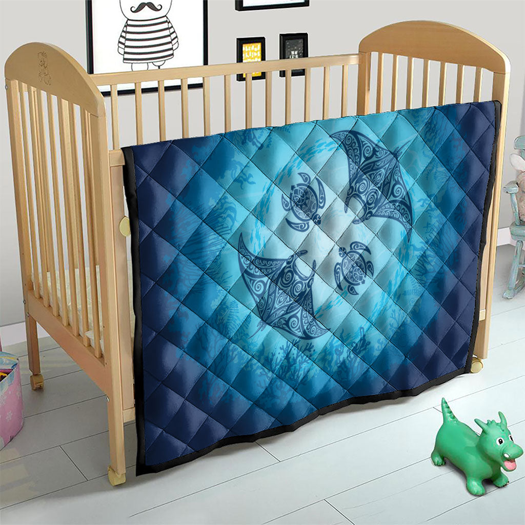 Hawaii Quilt Inspired Collection Aloha Sea Quilt Manta Ray and Turtles LT7 - Polynesian Pride
