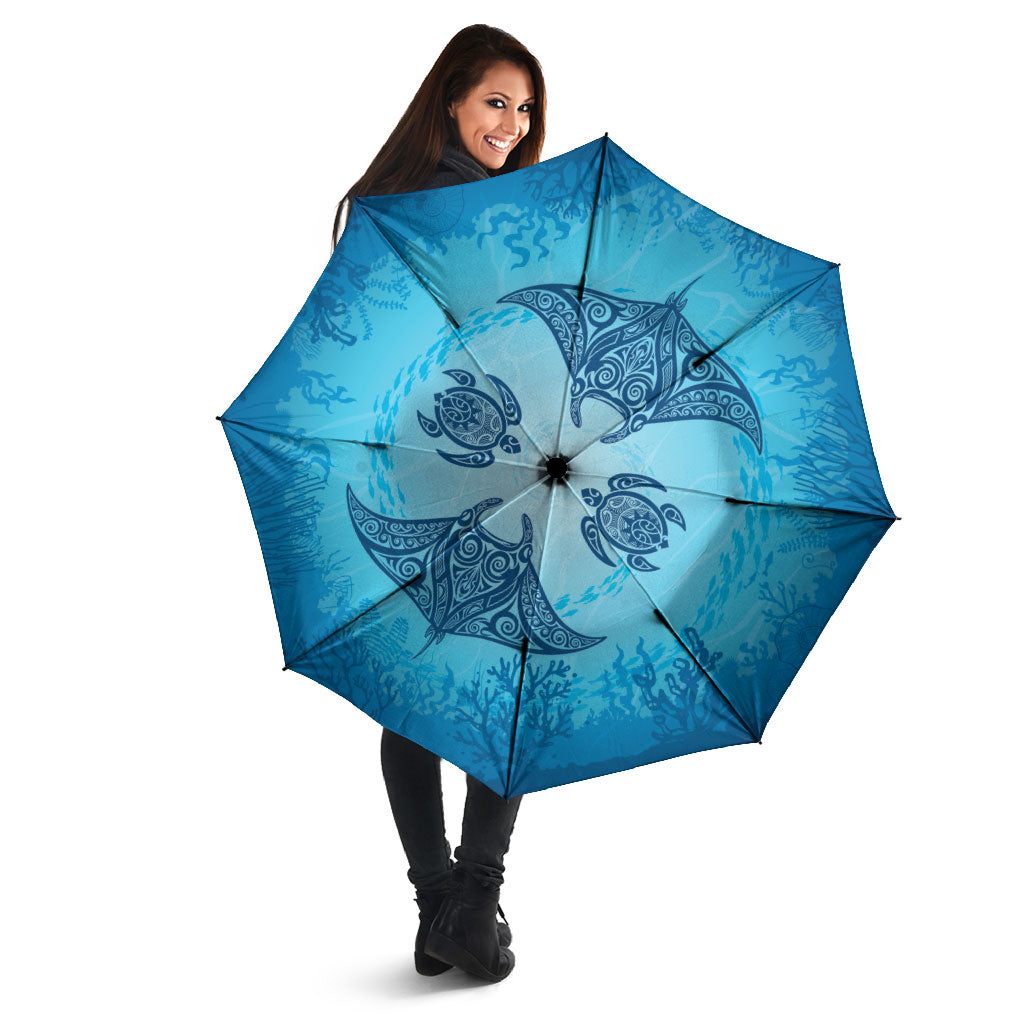 Hawaii Quilt Inspired Collection Aloha Sea Umbrella Manta Ray and Turtles LT7 - Polynesian Pride