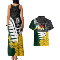 Personalised New Zealand Vs South Africa Rugby Couples Matching Tank Maxi Dress and Hawaiian Shirt Rivals - Tribal Style LT7 - Polynesian Pride