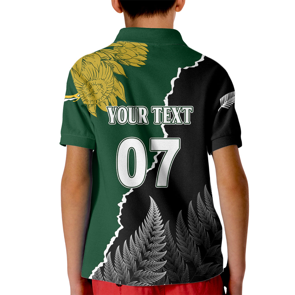 Personalised New Zealand Vs South Africa Rugby Kid Polo Shirt Rivals Dynamics LT7 - Polynesian Pride