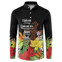 Mahalo Hawaii Ho'oponopono Pule Button Sweatshirt Polynesian Pattern Cross LT7 Black - Polynesian Pride