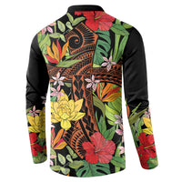 Mahalo Hawaii Ho'oponopono Pule Button Sweatshirt Polynesian Pattern Cross LT7 - Polynesian Pride
