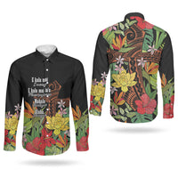 Mahalo Hawaii Ho'oponopono Pule Couples Matching Puletasi and Long Sleeve Button Shirt Polynesian Pattern Cross LT7 - Polynesian Pride
