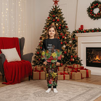 Mahalo Hawaii Ho'oponopono Pule Christmas Pajama Set Polynesian Pattern Cross LT7 Kid Black - Polynesian Pride