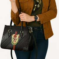 Hawaii Ka Pule a ka Haku Memorial Leather Bag Flower Lei Cross - Black LT7 - Polynesian Pride