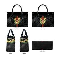 Hawaii Ka Pule a ka Haku Memorial Leather Bag Flower Lei Cross - Black LT7 - Polynesian Pride