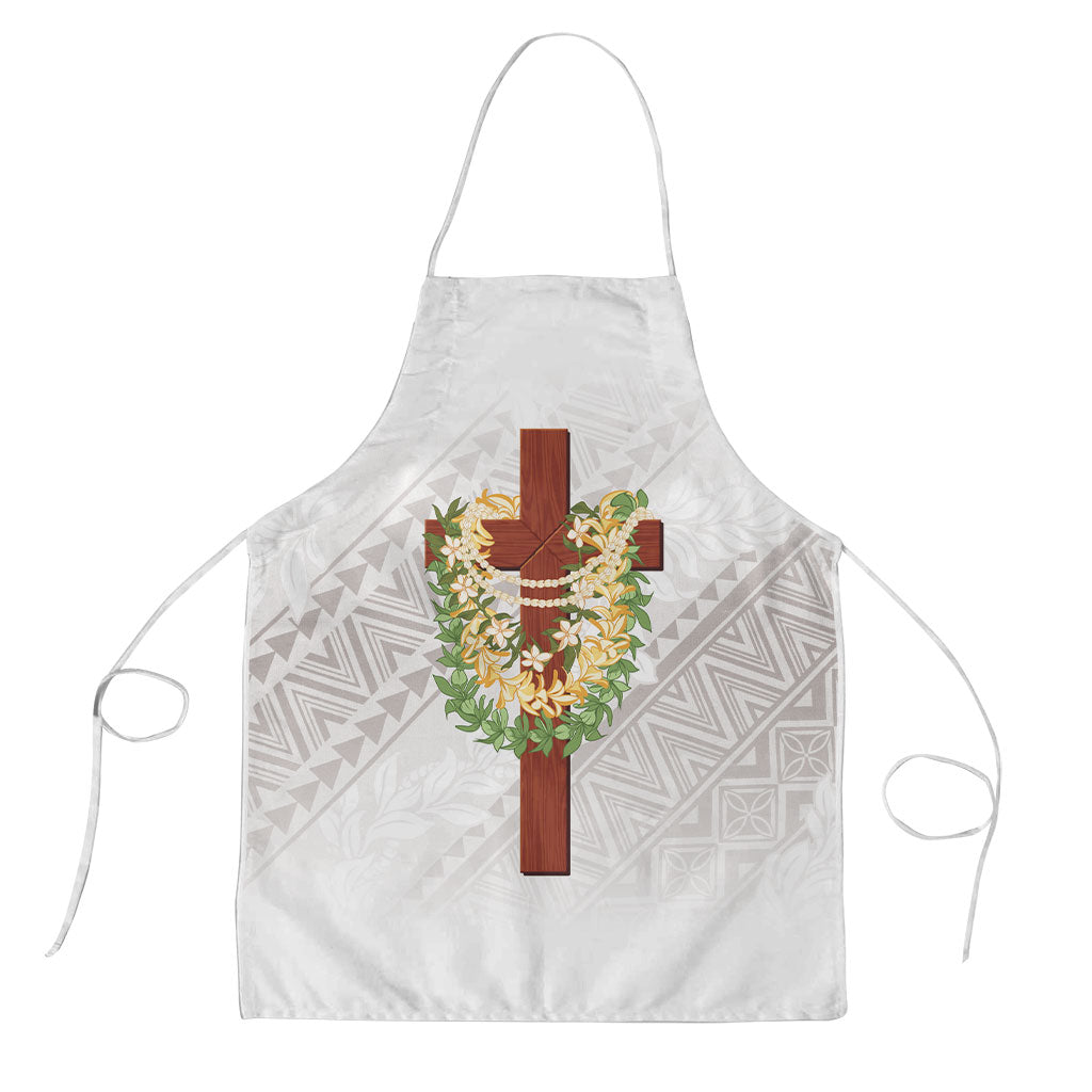 Hawaii Ka Pule a ka Haku Memorial Apron Flower Lei Cross - Ivory White LT7 Ivory - Polynesian Pride