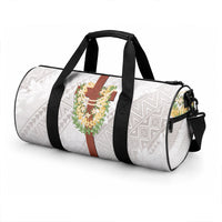 Hawaii ⁠Ka Pule a ka Haku Memorial Duffle Bag Flower Lei Cross - Ivory White