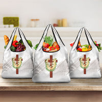 Hawaii Ka Pule a ka Haku Memorial Grocery Bag Flower Lei Cross - Ivory White LT7 3-pack One Size Ivory - Polynesian Pride