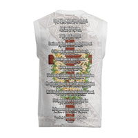Hawaii ⁠Ka Pule a ka Haku Memorial Christmas Knitted V-Neck Vest Flower Lei Cross - Ivory White