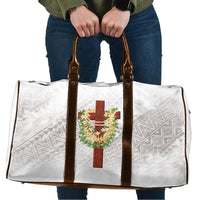 Hawaii Ka Pule a ka Haku Memorial Travel Bag Flower Lei Cross - Ivory White LT7 Ivory - Polynesian Pride