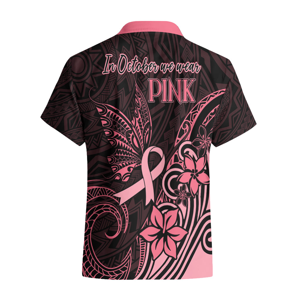 Polynesian Hawaiian Shirt Breast Cancer RIbbon Butterfly Mix Plumeria Curves Pink LT7 - Polynesian Pride