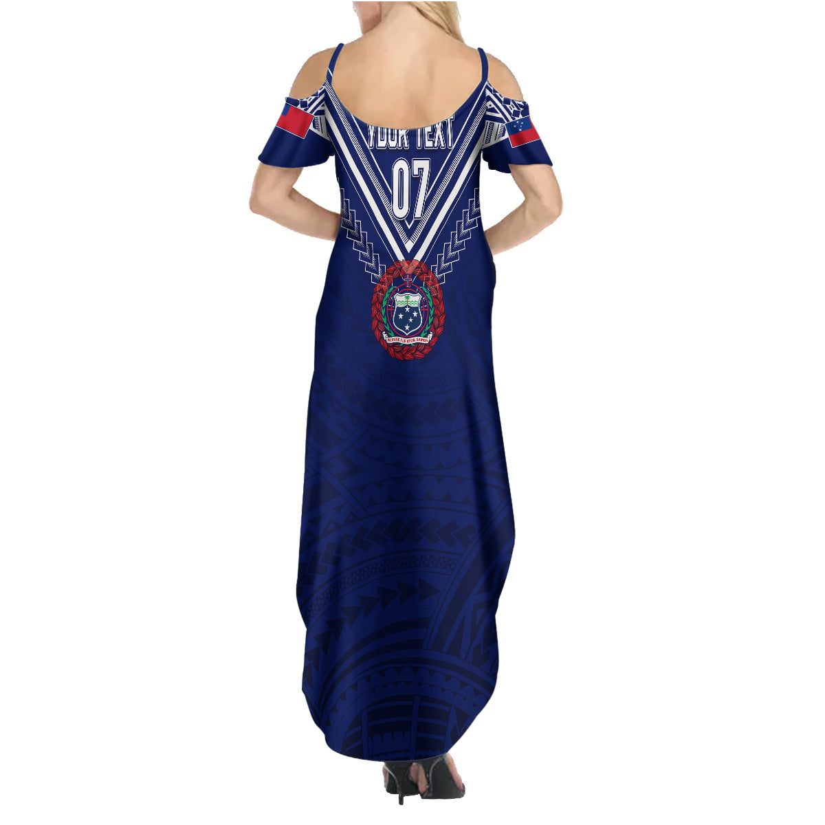 Personalised Samoa Rugby Family Matching Summer Maxi Dress and Hawaiian Shirt World Cup 2023 Siamupini Siva Tau LT7 - Polynesian Pride