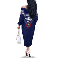 Personalised Samoa Rugby Off The Shoulder Long Sleeve Dress World Cup 2023 Siamupini Siva Tau LT7 - Polynesian Pride